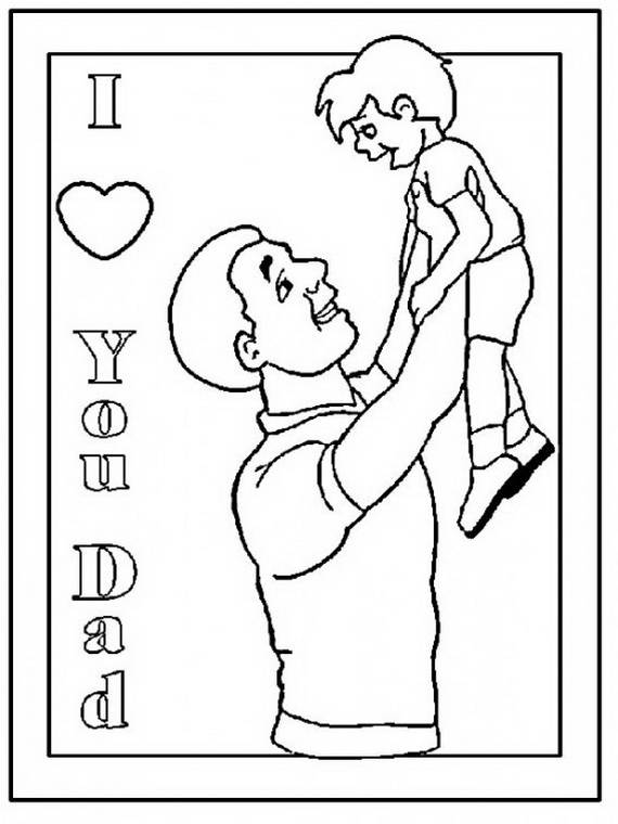 Happy Fathers Day Coloring Pages Holiday Family Toddlers