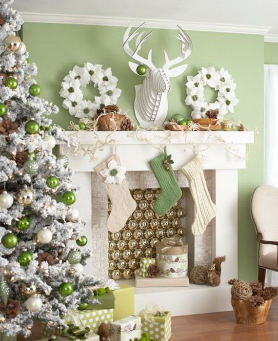 50 Gorgeous Christmas Holiday Mantel Decorating Ideas | family holiday