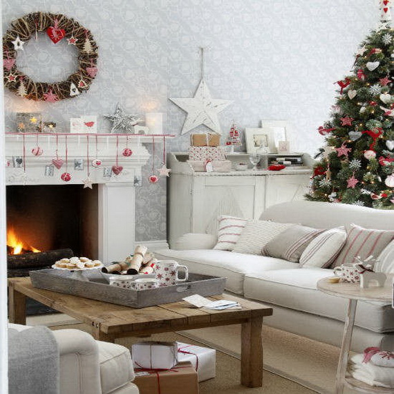 60 Elegant Christmas Country Living Room Decor Ideas | family holiday