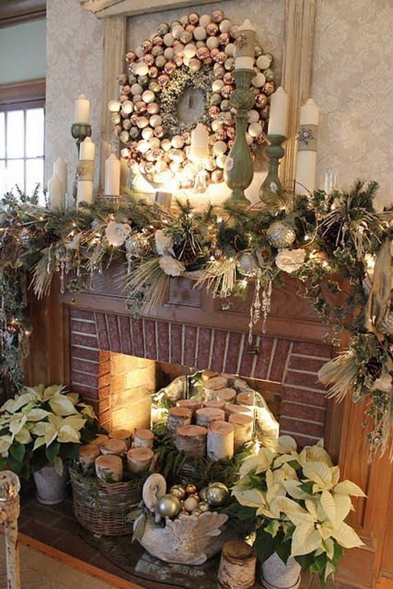 Gorgeous Fireplace Mantel Christmas Decoration Ideas - family holiday ...